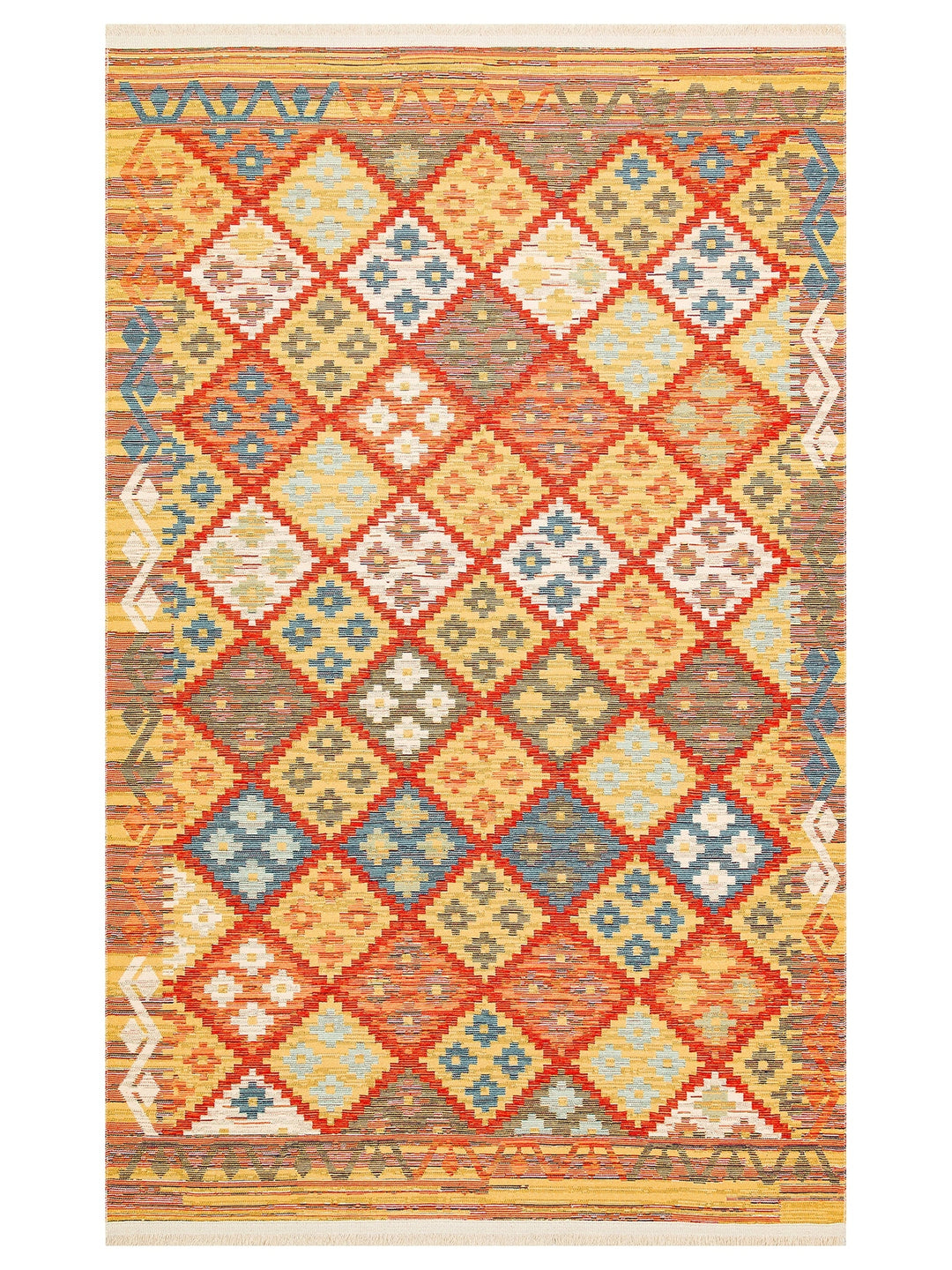 Rota Washable, Double-Sided Usable Soft Touch Authentic Kilim 05 TERRA