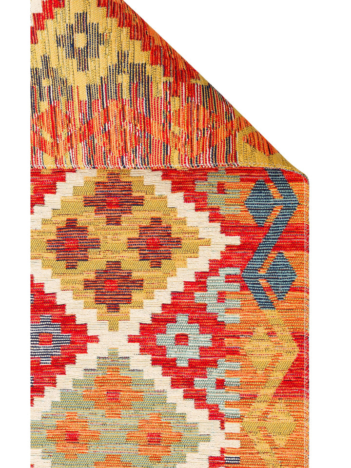 Rota Washable, Double-Sided Usable Soft Touch Authentic Kilim 05 TERRA