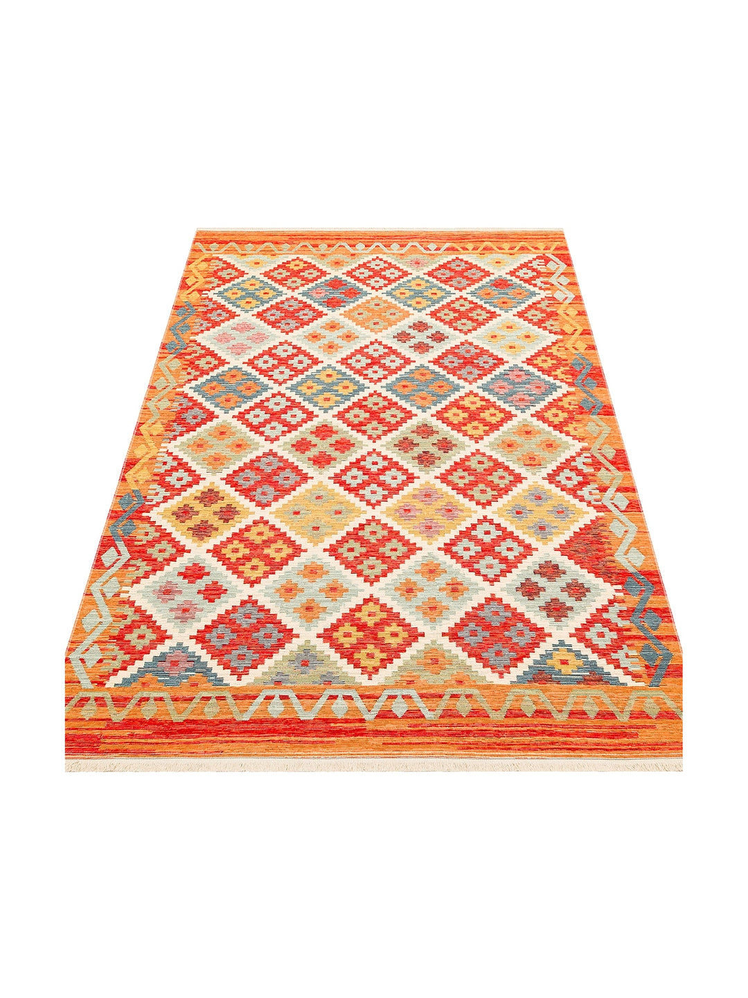 Rota Washable, Double-Sided Usable Soft Touch Authentic Kilim 05 TERRA