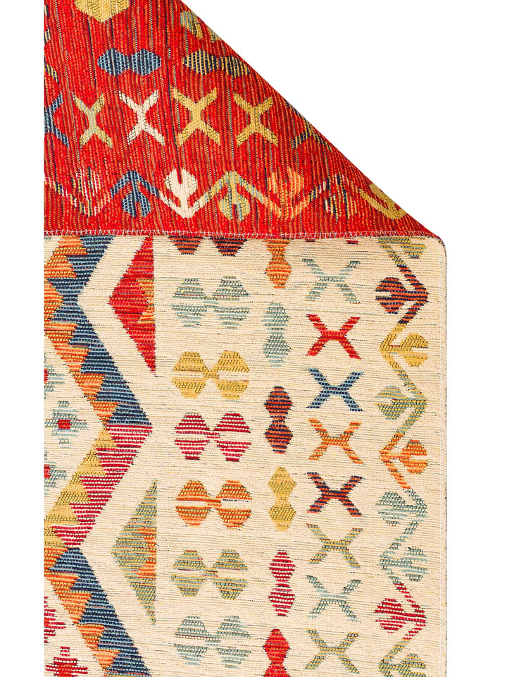 Rota Washable, Double-Sided Usable Soft Touch Authentic Kilim 08 LIGHT MULTY