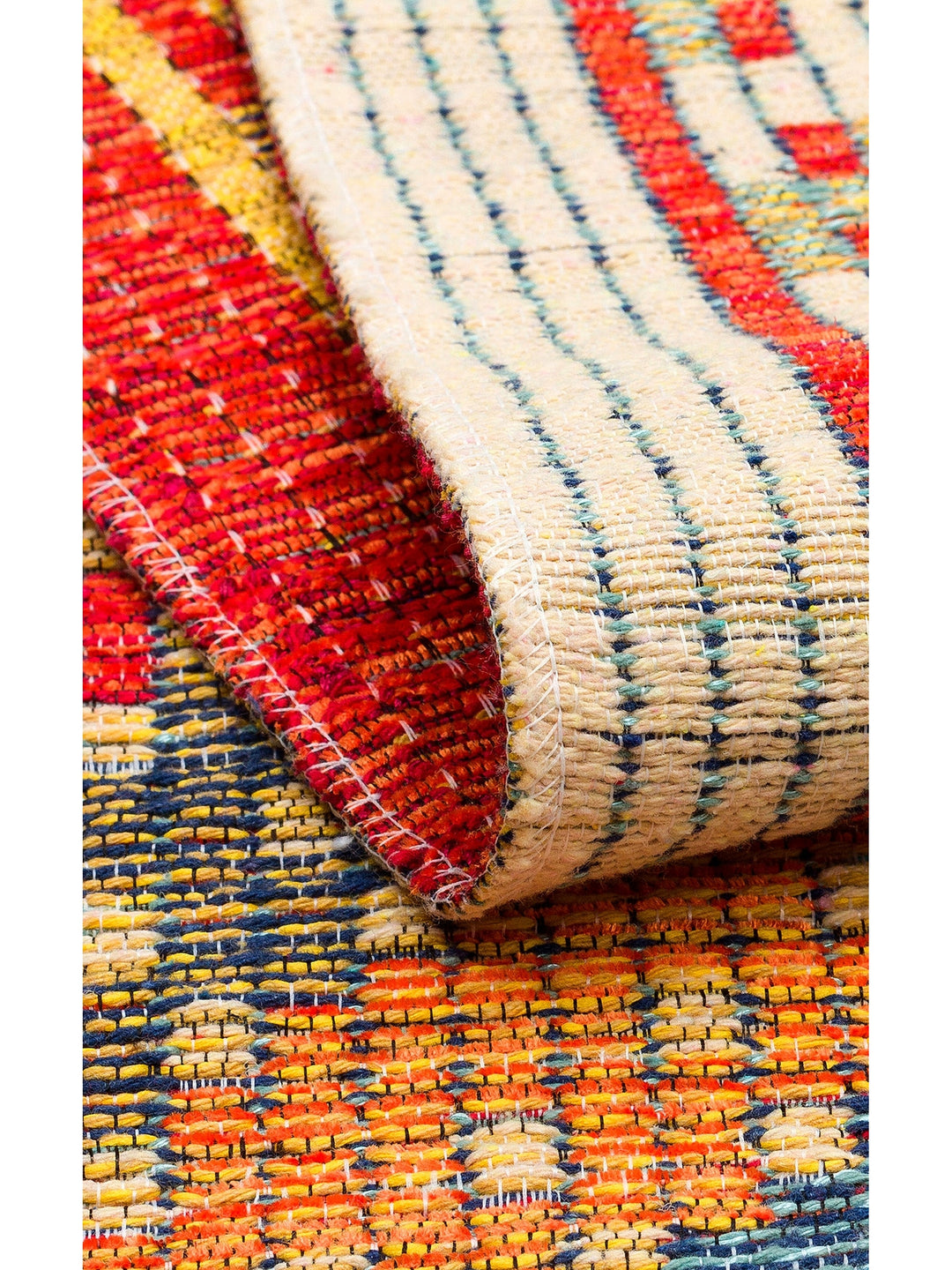 Rota Washable, Double-Sided Usable Soft Touch Authentic Kilim 10 RED