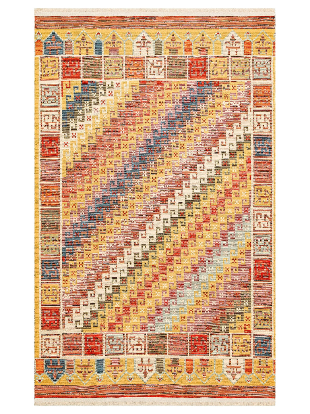 Rota Washable, Double-Sided Usable Soft Touch Authentic Kilim 11 TERRA