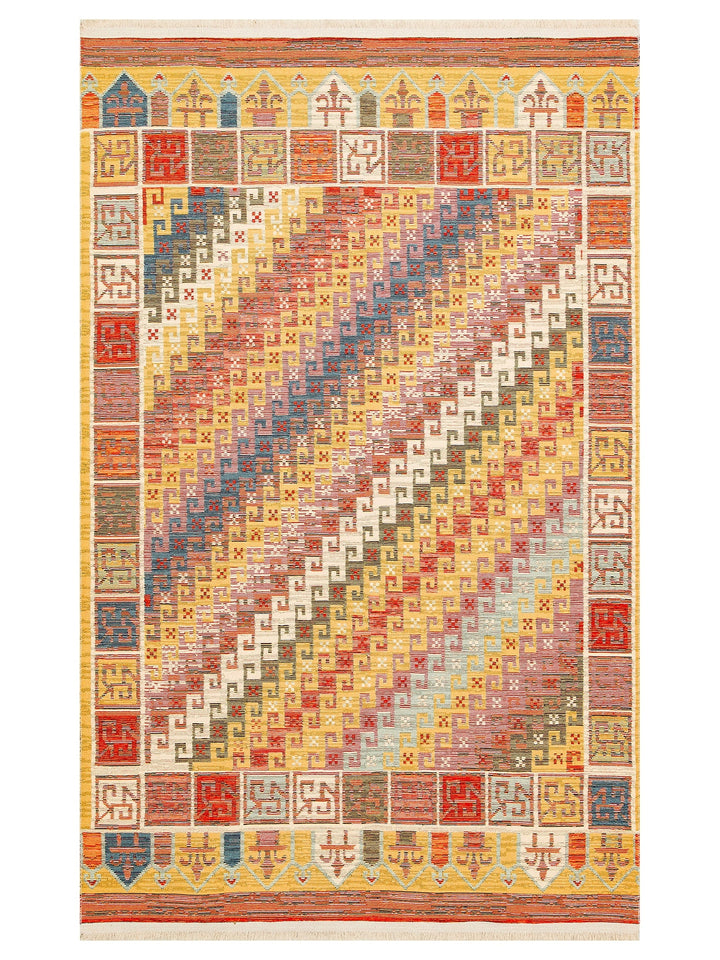 Rota Washable, Double-Sided Usable Soft Touch Authentic Kilim 11 TERRA