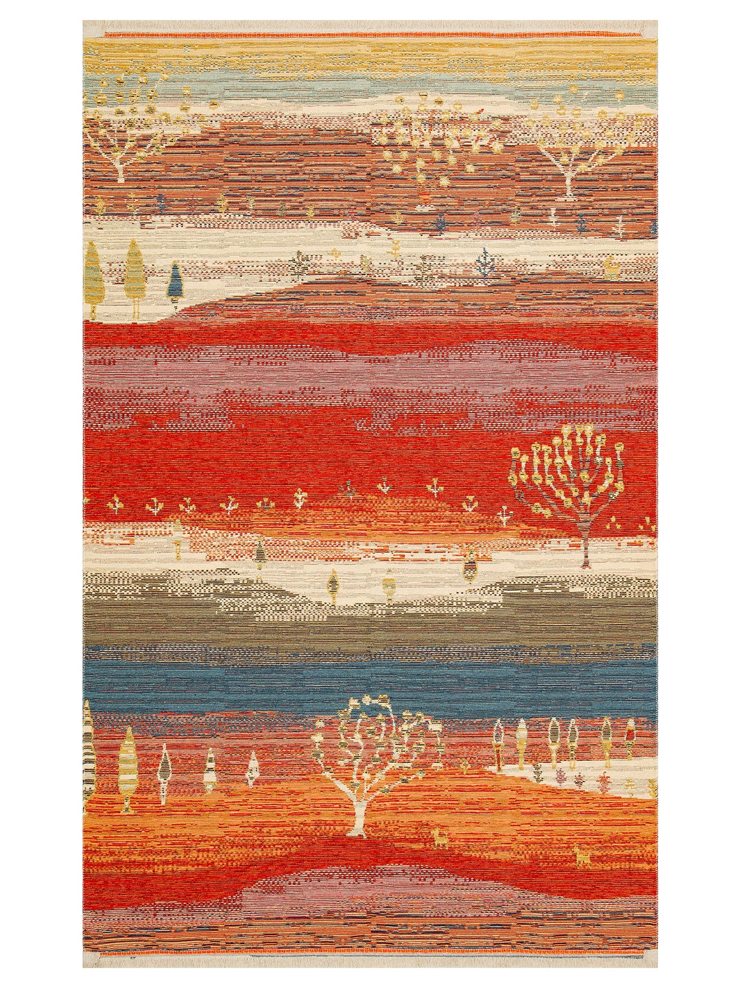 Rota Washable, Double-Sided Usable Soft Touch Authentic Kilim 12 TERRA