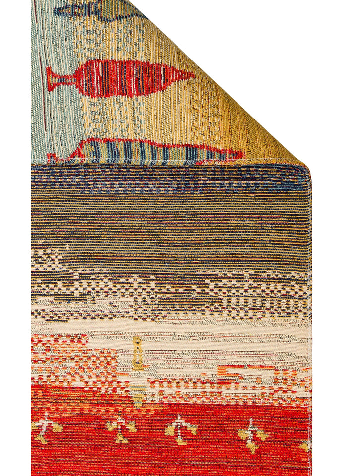 Rota Washable, Double-Sided Usable Soft Touch Authentic Kilim 12 TERRA