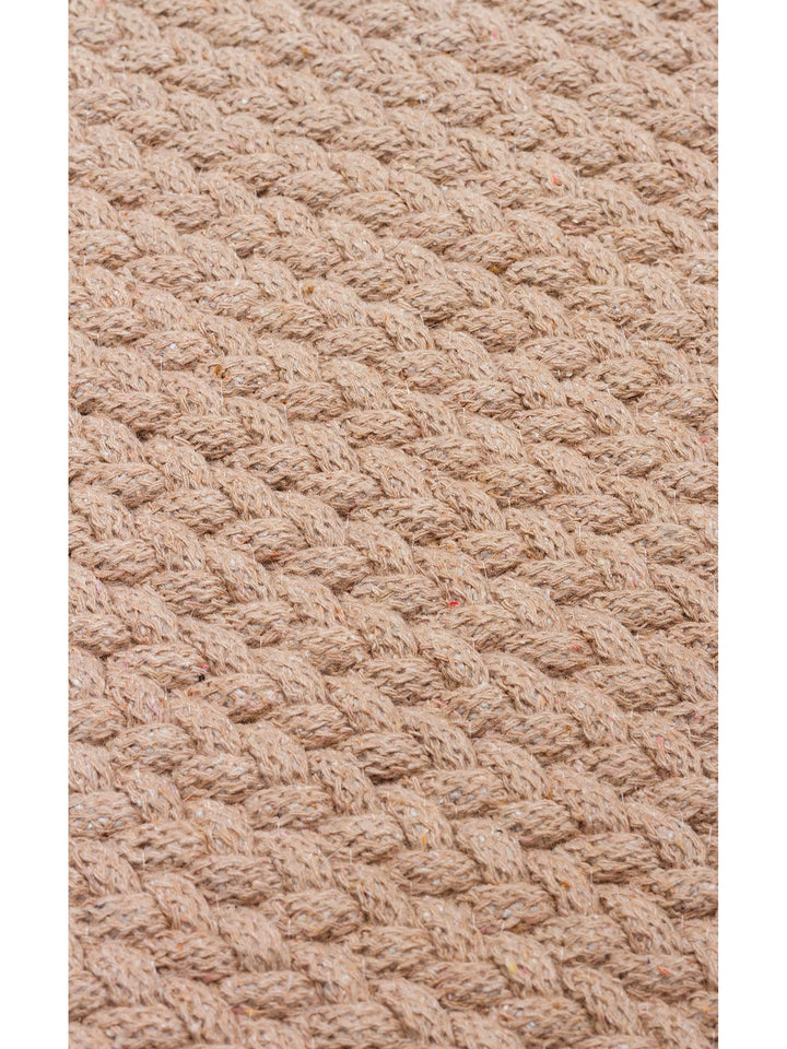 Cancun Colorful Jute Look Straw Knitted Carpet 18 BEIGE