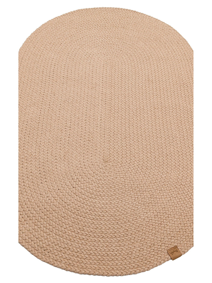 Cancun Colorful Jute Look Straw Knitted Carpet 18 BEIGE