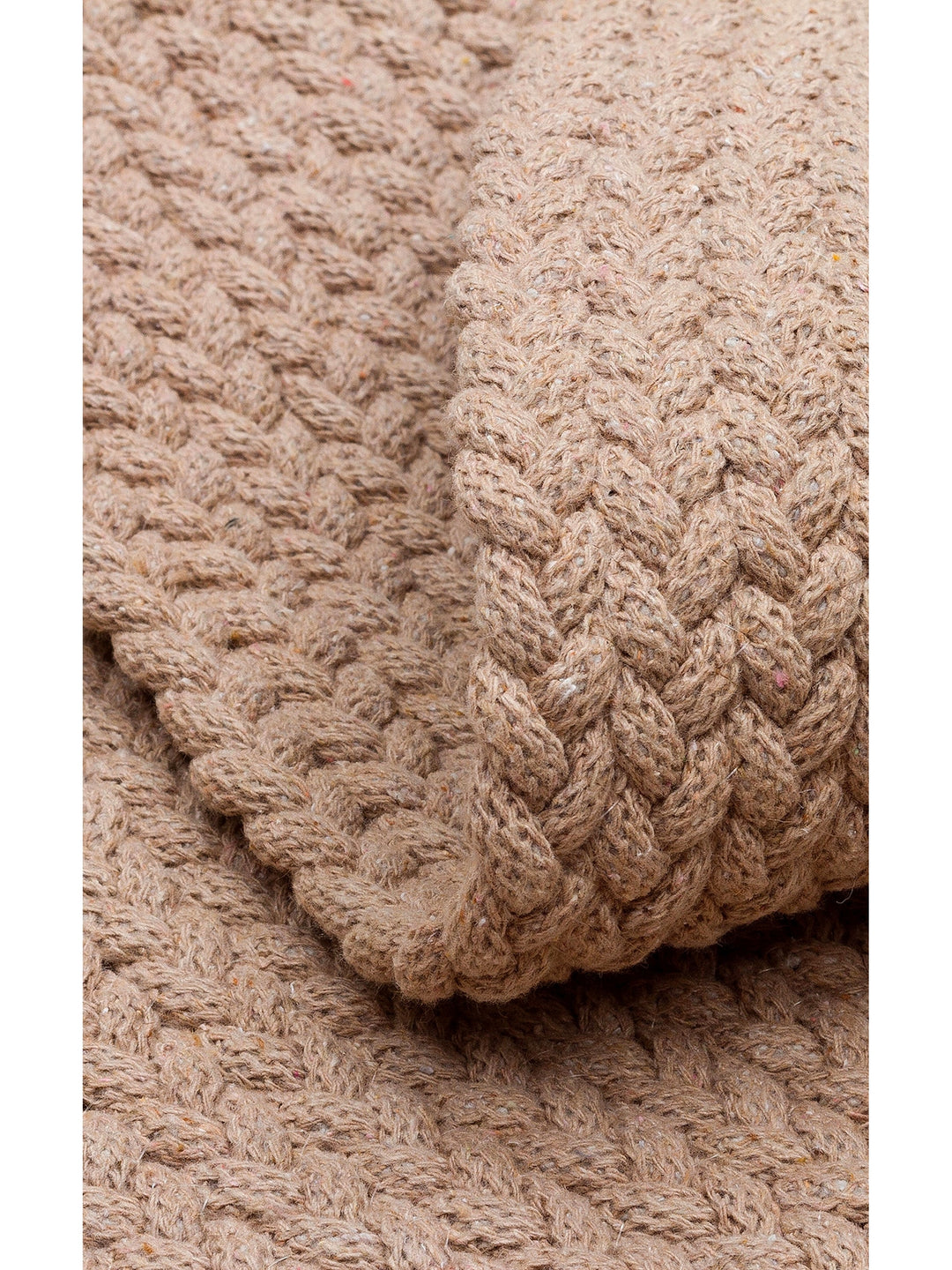 Cancun Colorful Jute Look Straw Knitted Carpet 18 BEIGE