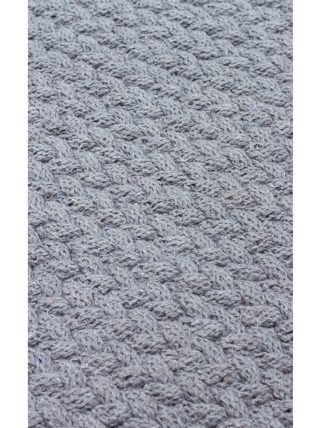 Cancun Colorful Jute Look Straw Knitted Carpet 18 GREY