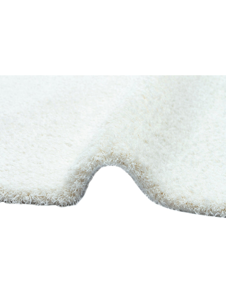 Peluche Fluff Dust-Free Soft Modern Living Room Hallway Fluffy Shaggy Carpet 1006 WHITE