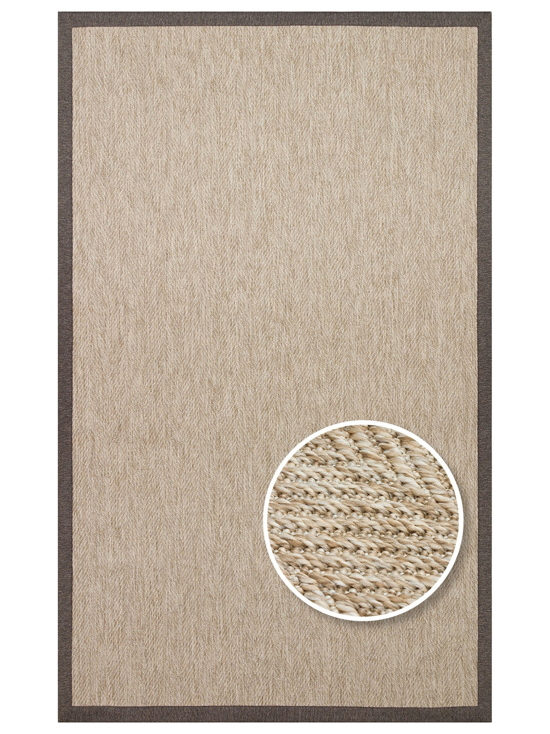 Dream Bordered, Lint-Free, Easy-to-Clean Sisal Carpet Suitable for Indoor and Outdoor Use 2704LBBDMIX