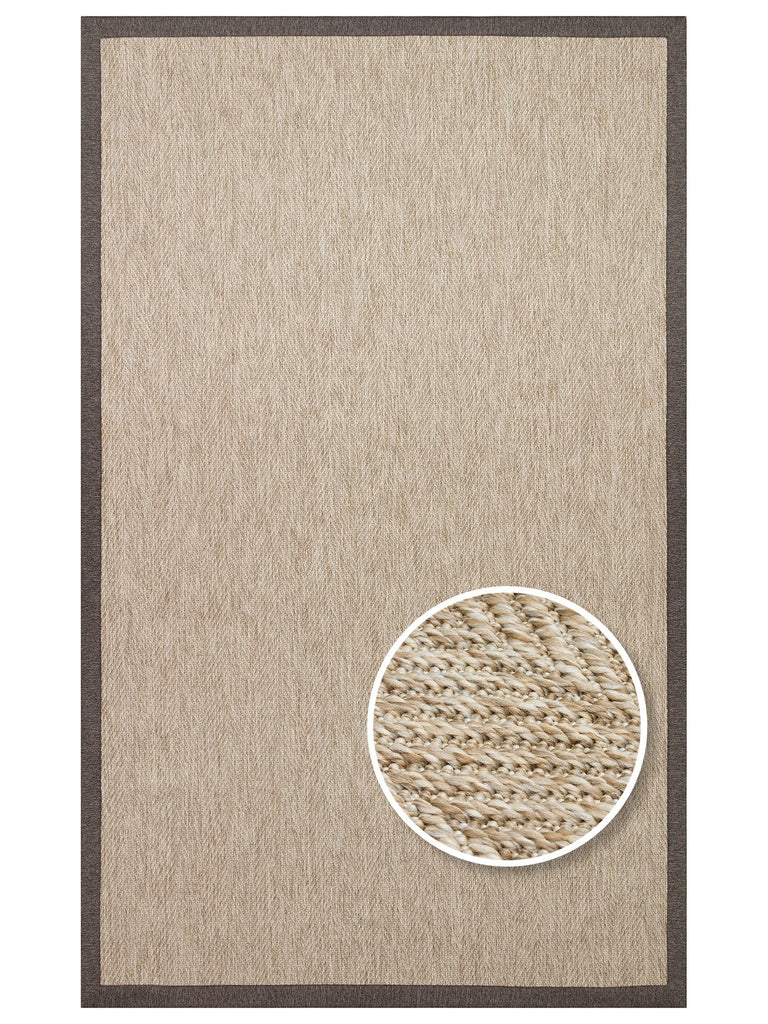 Dream Bordered, Lint-Free, Easy-to-Clean Sisal Carpet Suitable for Indoor and Outdoor Use 2704LBBDMIX