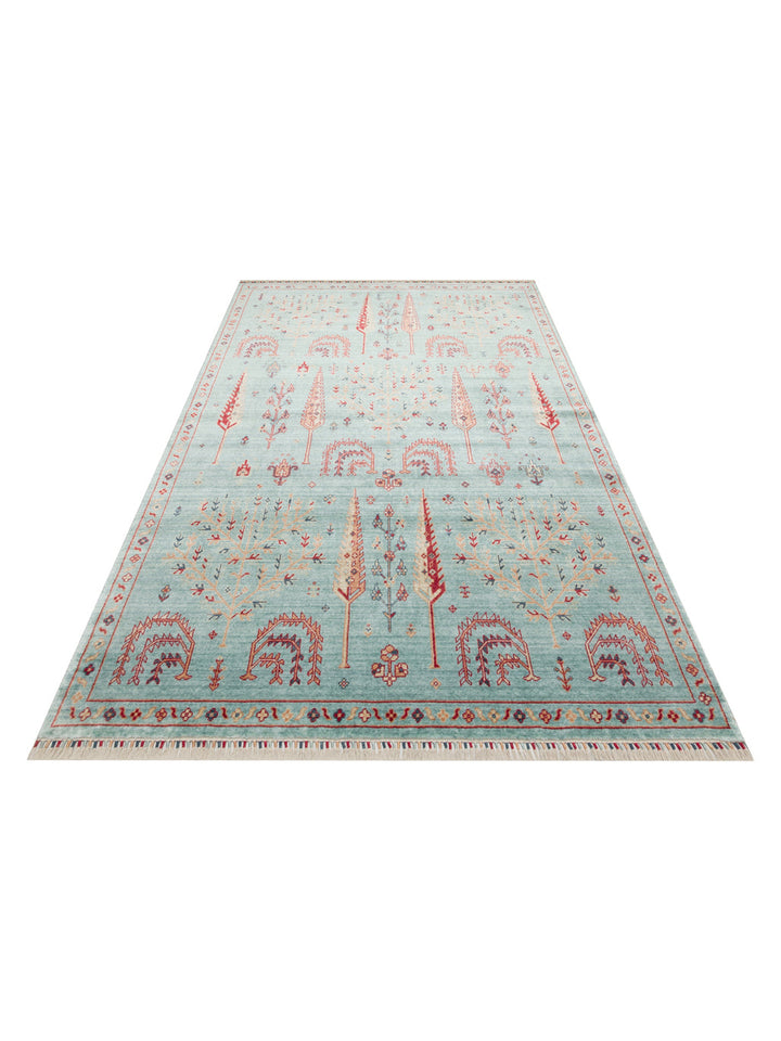 Oushak Carnaval %100 Naturel Kolay Temizlenir El Emeğiyle Üretilen TENCEL™ Modern Uşak Halısı 22TURK