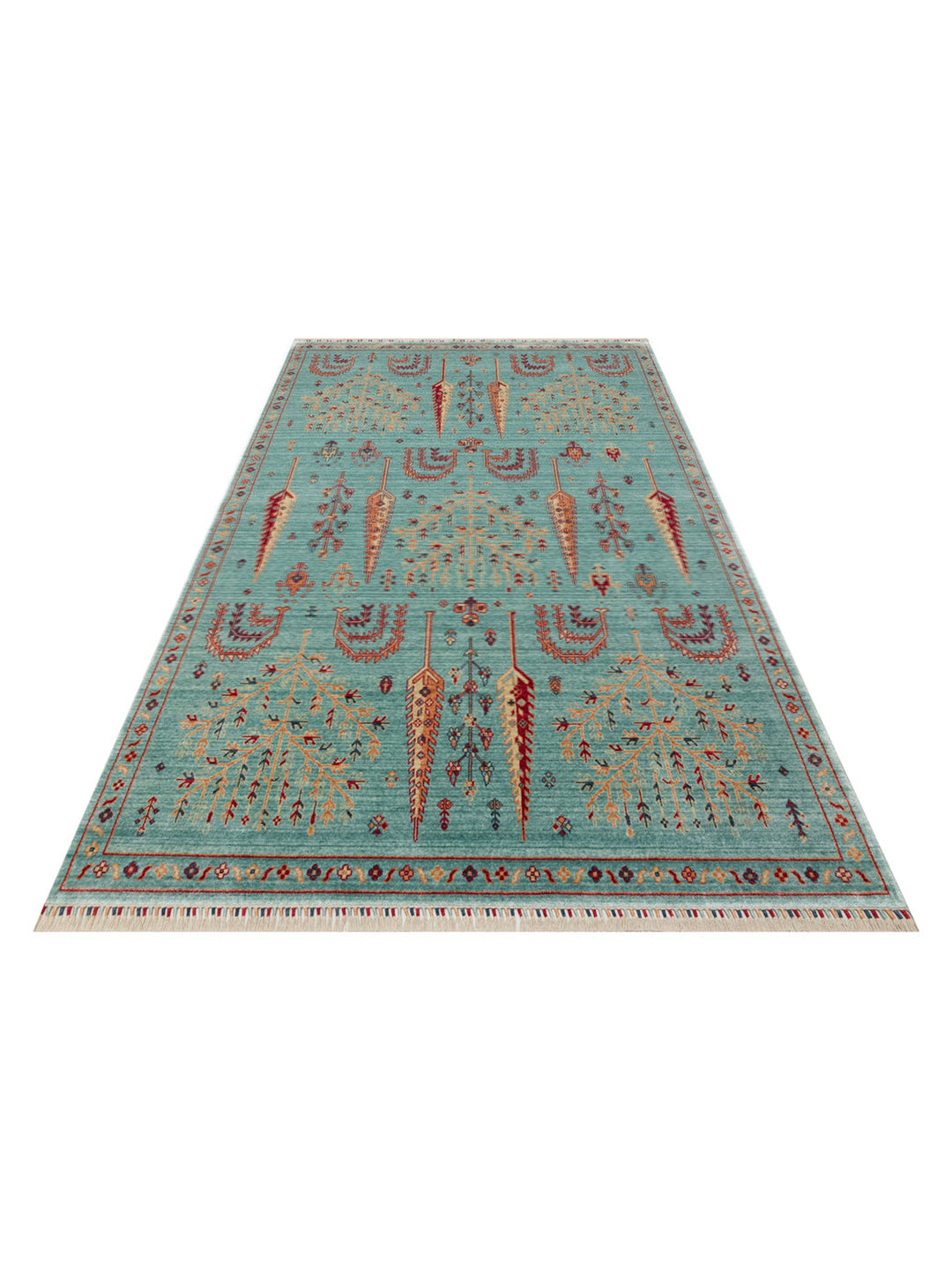 Oushak Carnaval %100 Naturel Kolay Temizlenir El Emeğiyle Üretilen TENCEL™ Modern Uşak Halısı 22TURK