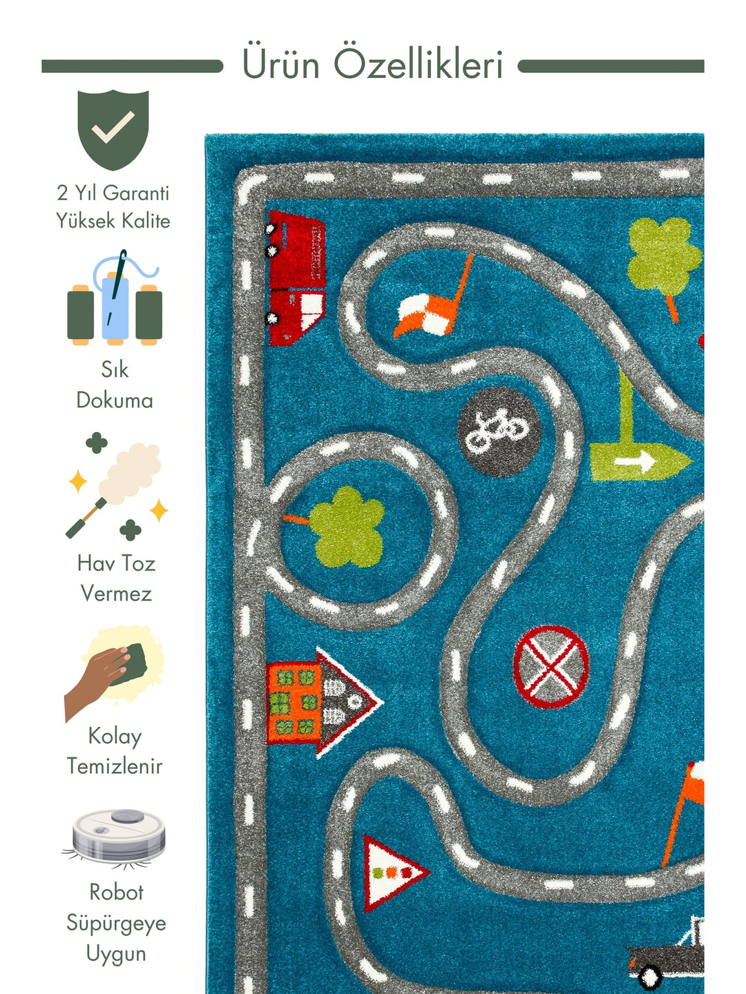 Carpetdocia Kids Fun Car Racing Themed Children's Carpet 19 BLUE GREY