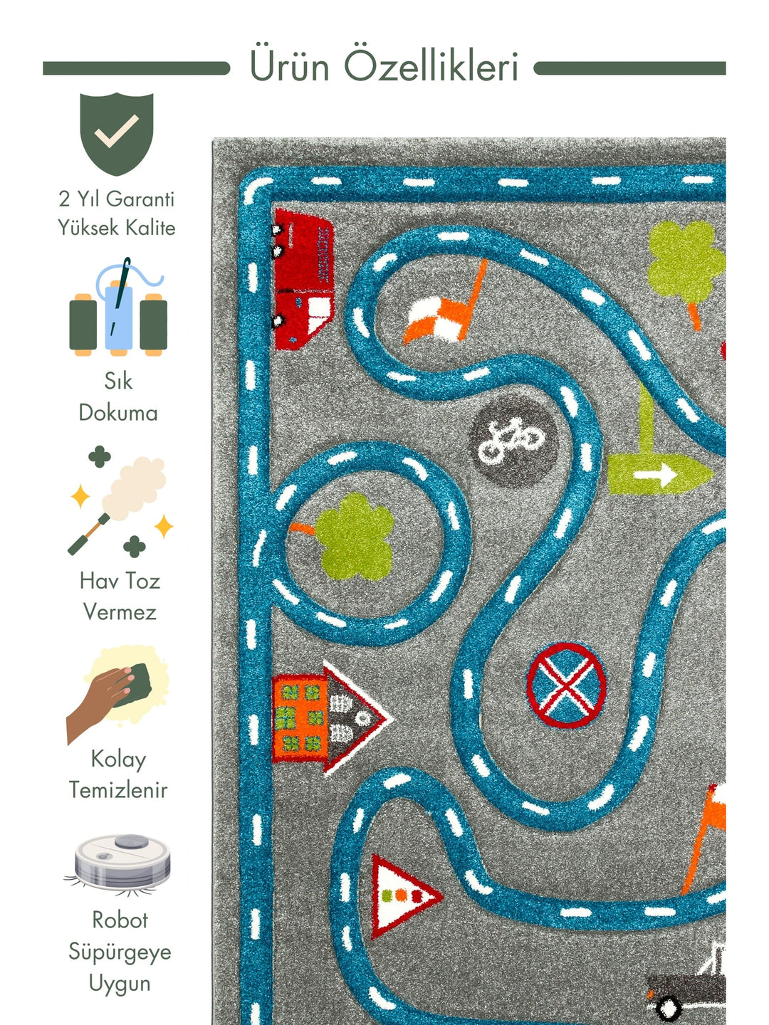 Carpetdocia Kids Fun Car Racing Themed Children's Carpet 19 GREY BLUE