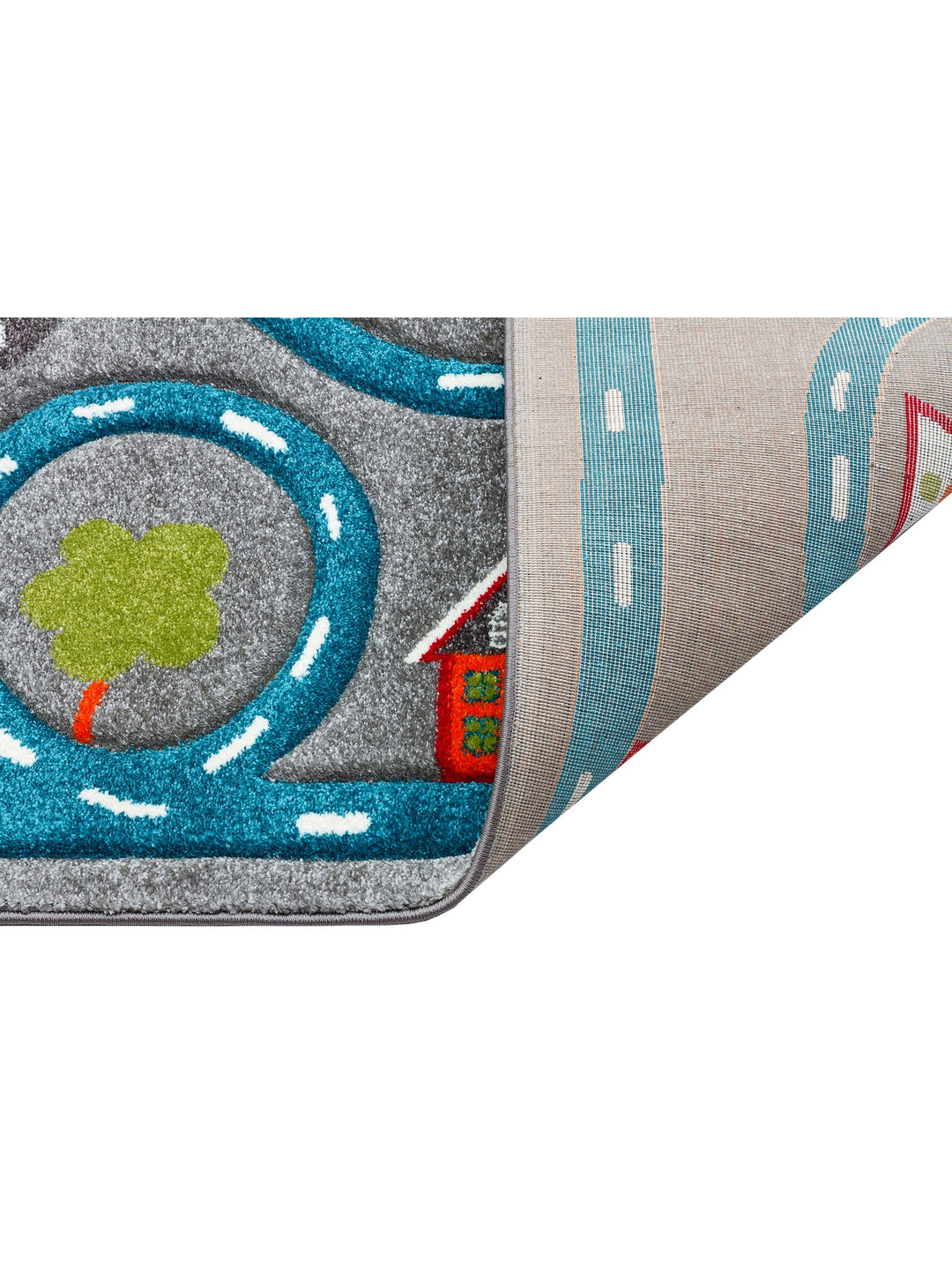 Carpetdocia Kids Fun Car Racing Themed Children's Carpet 19 GREY BLUE