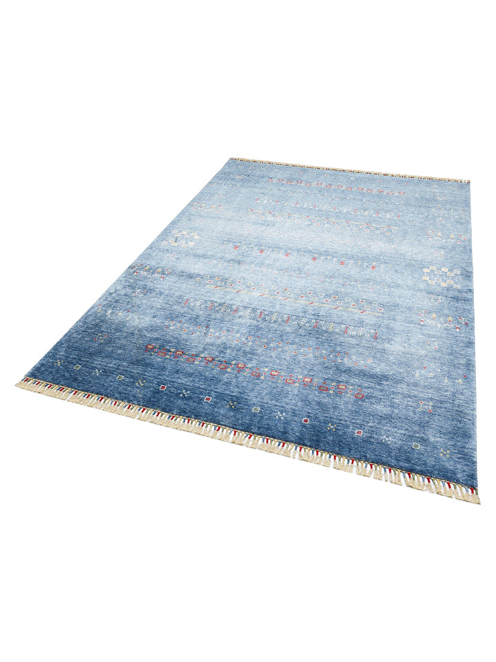 Oushak Carnaval 100% Natural Easy to Clean Handmade Tencel Modern Uşak Carpet 06 BLUE