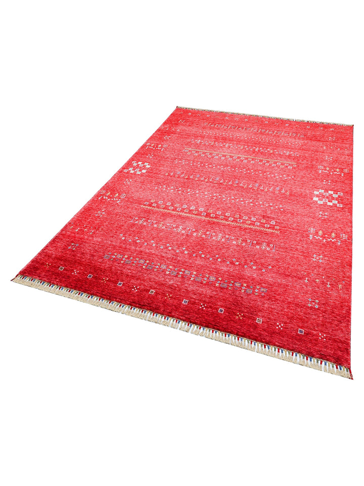 Oushak Carnaval 100% Natural Easy to Clean Handmade Tencel Modern Uşak Carpet 06 RED