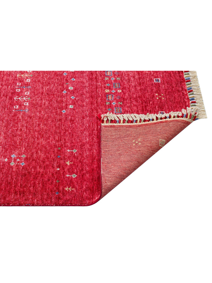 Oushak Carnaval 100% Natural Easy to Clean Handmade Tencel Modern Uşak Carpet 06 RED