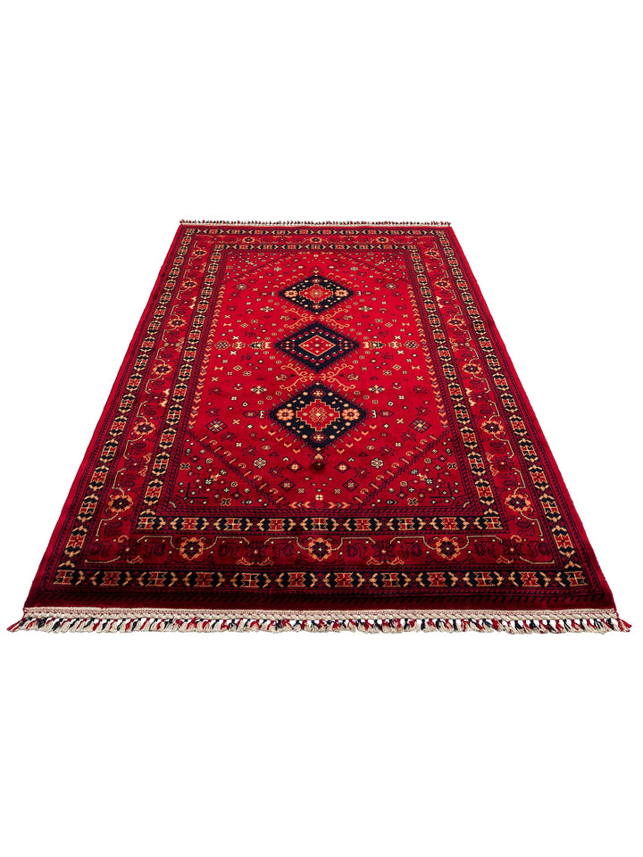 Kabul Afghan Yagcibedir Patterned Handcrafted Tensel Usak Carpet Produced on Special Looms 961 RED