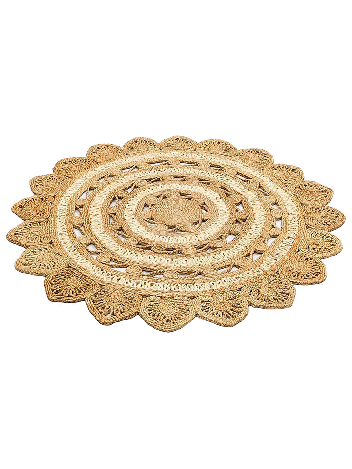 Only Jute Round and Oval 100% Natural Living Room Entrance Kitchen Balcony Hand Woven Carpet CA105NATWHXW