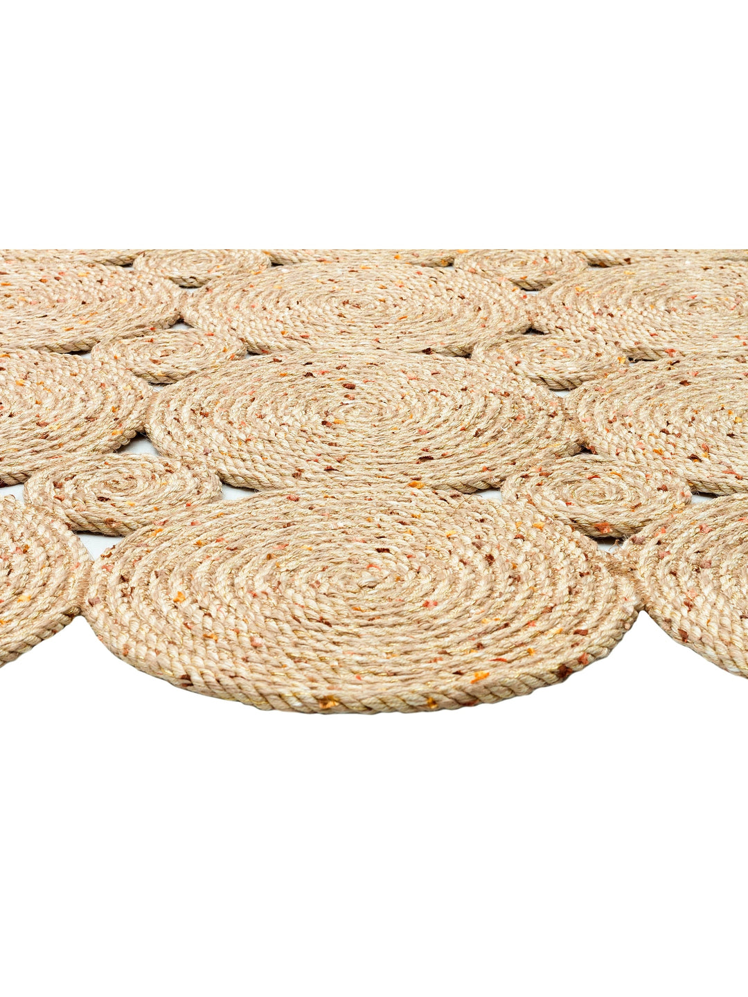 Cancun Jute Look Double Sided Living Room Hallway Kitchen Cotton Straw Knitted Carpet 01 NATURAL