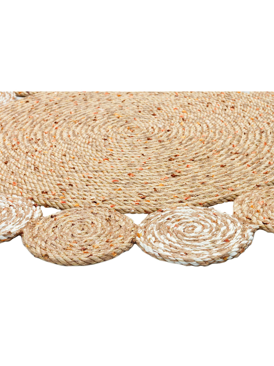 Cancun Jute Look Double Sided Living Room Hallway Kitchen Cotton Straw Knitted Carpet 03 NATURAL WHI