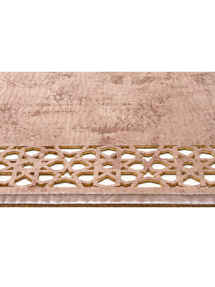 Engraving Classic and Modern Processing and Carving Shiny Bordered Artificial Leather Carpet 04 VINK BRONZE