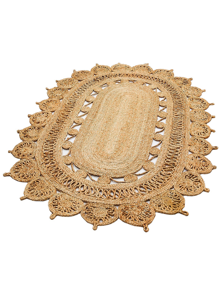 Only Jute Round and Oval 100% Natural Living Room Entrance Kitchen Balcony Hand Woven Carpet CA109NATXW