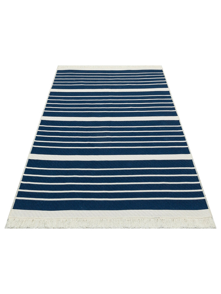 Maya 100% Natural Cotton Washable Double-Sided Living Room Kitchen Corridor Modern Rug 14 MARINE