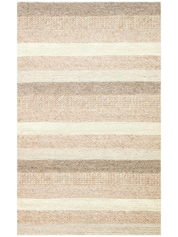 Woolstar 100% Natural Sweater Patterned Living Room Living Room Corridor Entrance Hand Woven Knitted Carpet LANGDON NAT