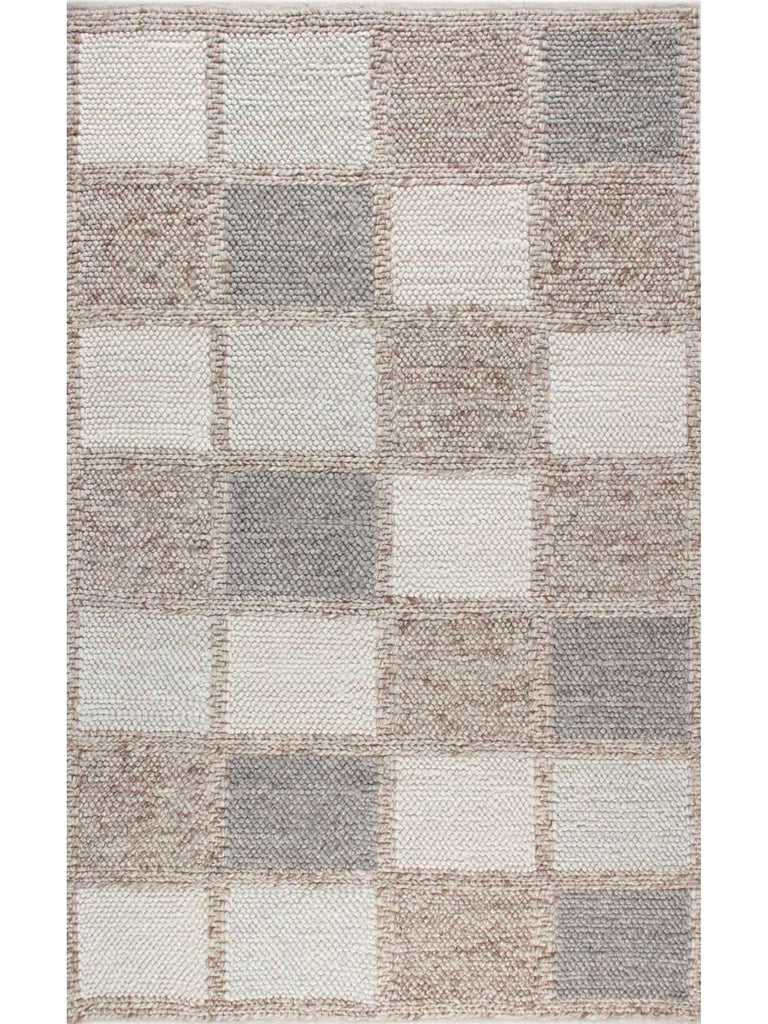 Woolstar 100% Natural Sweater Patterned Living Room Living Room Corridor Entrance Hand Woven Knitted Carpet MARJORY NAT