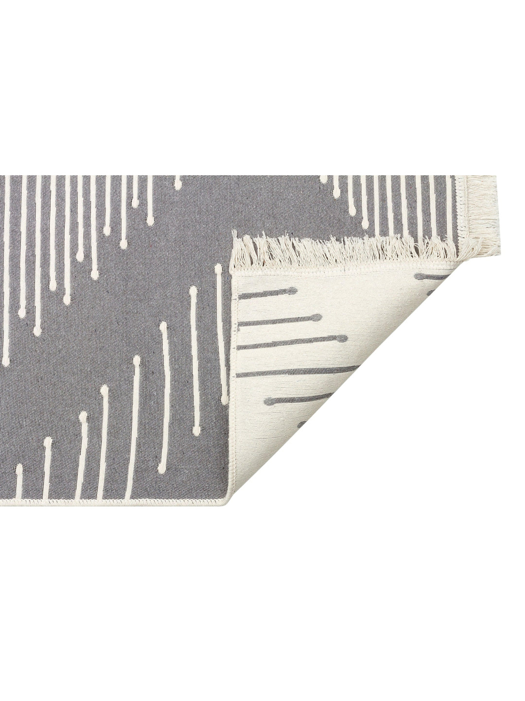 Maya 100% Natural Cotton Washable Double-Sided Living Room Kitchen Hallway Modern Rug 15 GREY