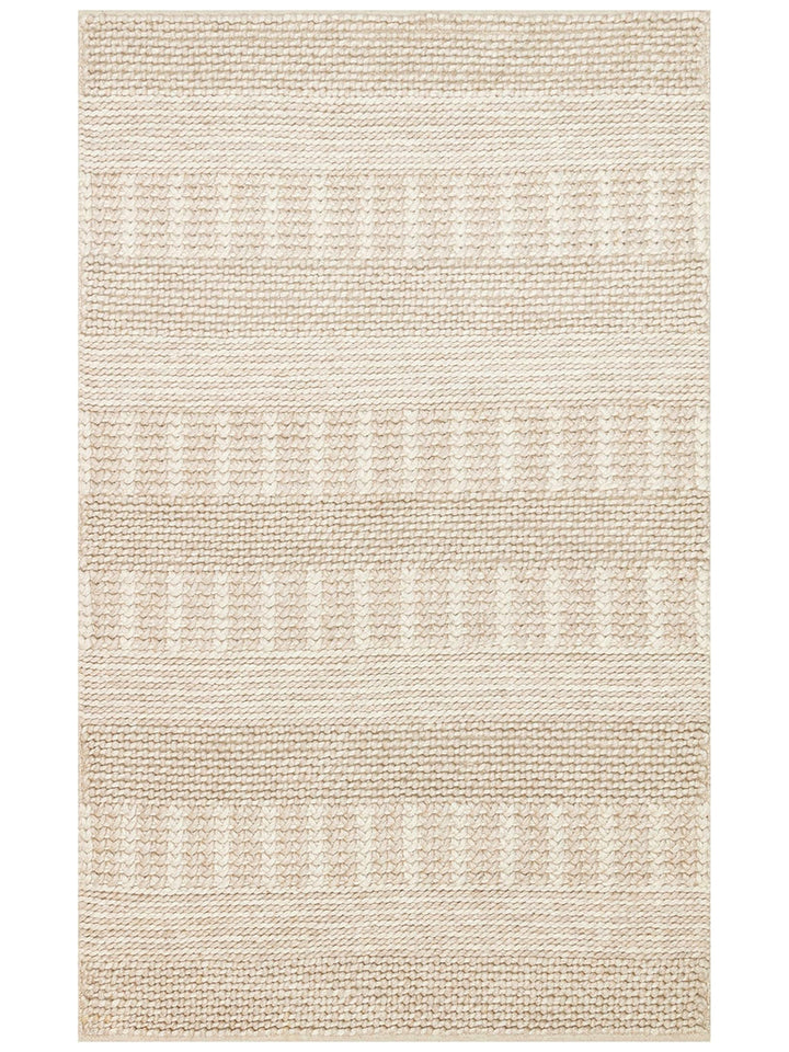 Woolstar 100% Natural Sweater Patterned Living Room Hallway Entrance Hand Woven Knitted Carpet J352 BEIGE