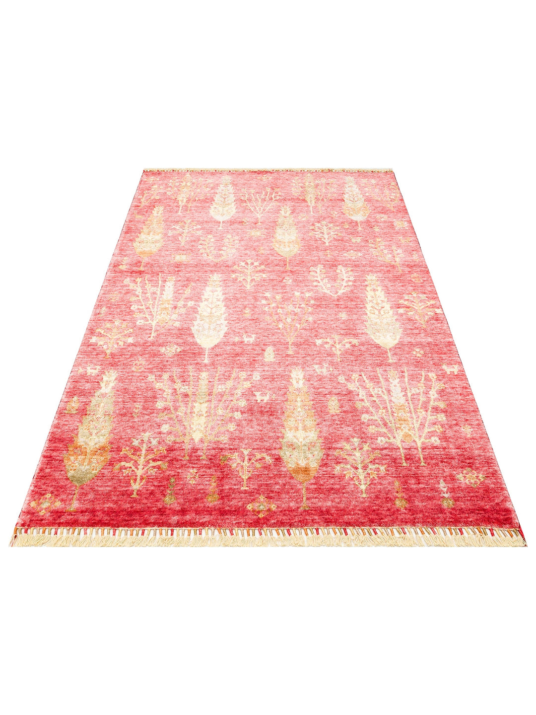 Oushak Carnaval 100% Natural Easy to Clean Handmade Tencel Modern Uşak Carpet 08 RED