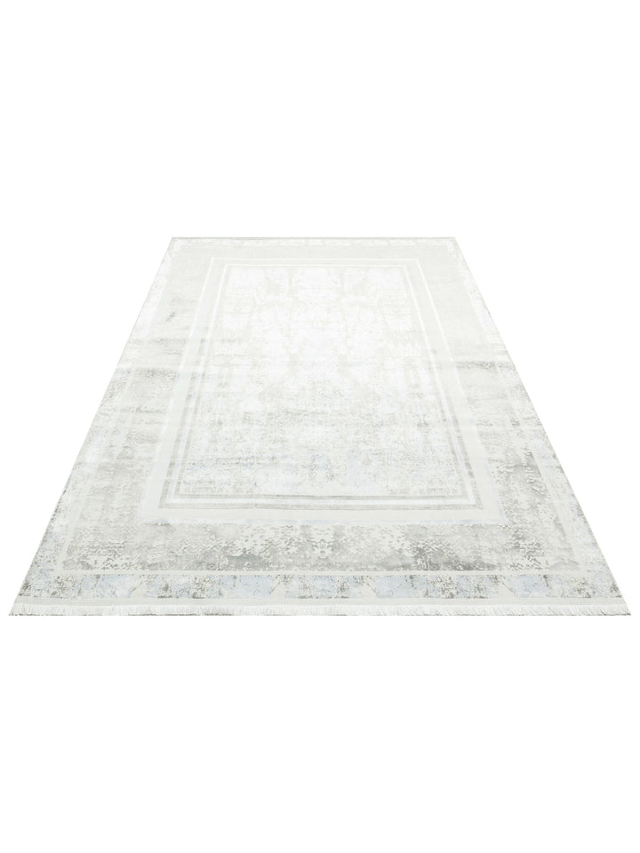 Smooth Washable Non-Slip Shiny Living Room Hall Hallway Fine Woven Modern Carpet 17 SILVER XW