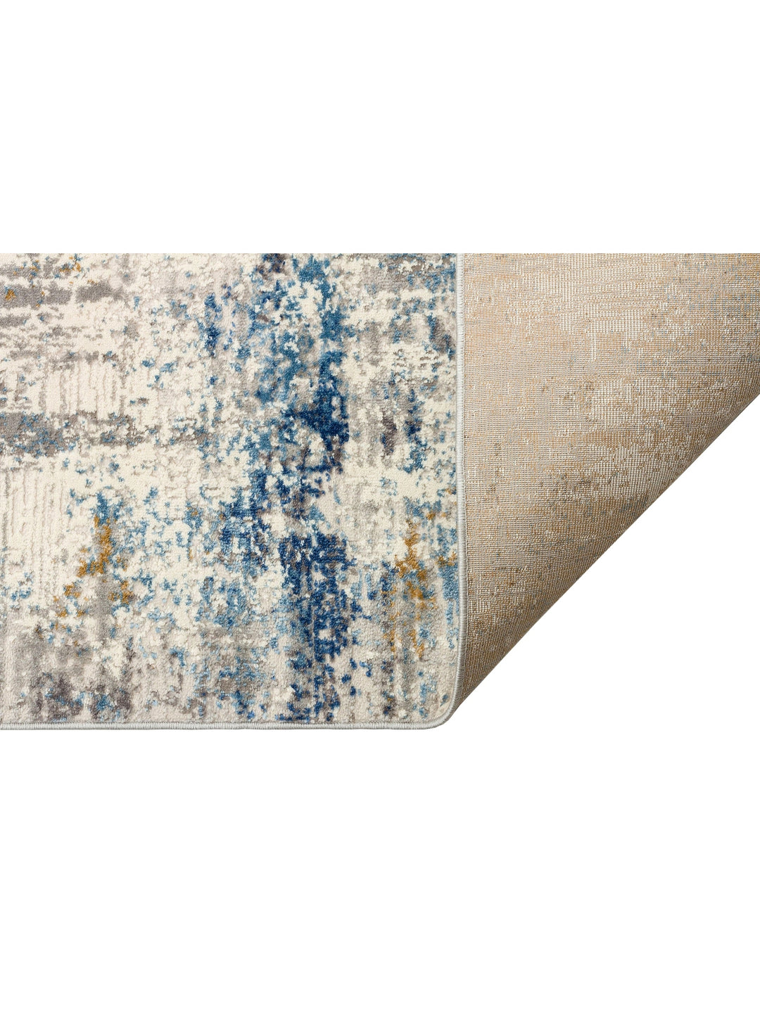 Pasific Serisi Eskitme Desenli Salon Oturma Odası Koridor Antre Modern Halı 09 CREAM BLUE