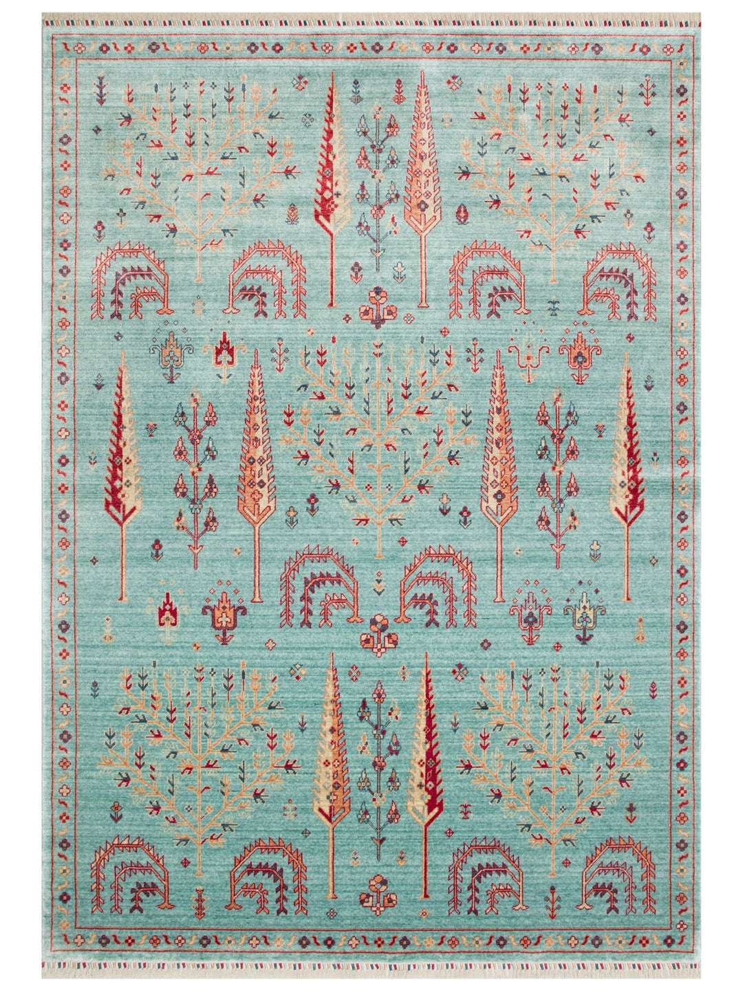 Oushak Carnaval %100 Naturel Kolay Temizlenir El Emeğiyle Üretilen TENCEL™ Modern Uşak Halısı 22TURK