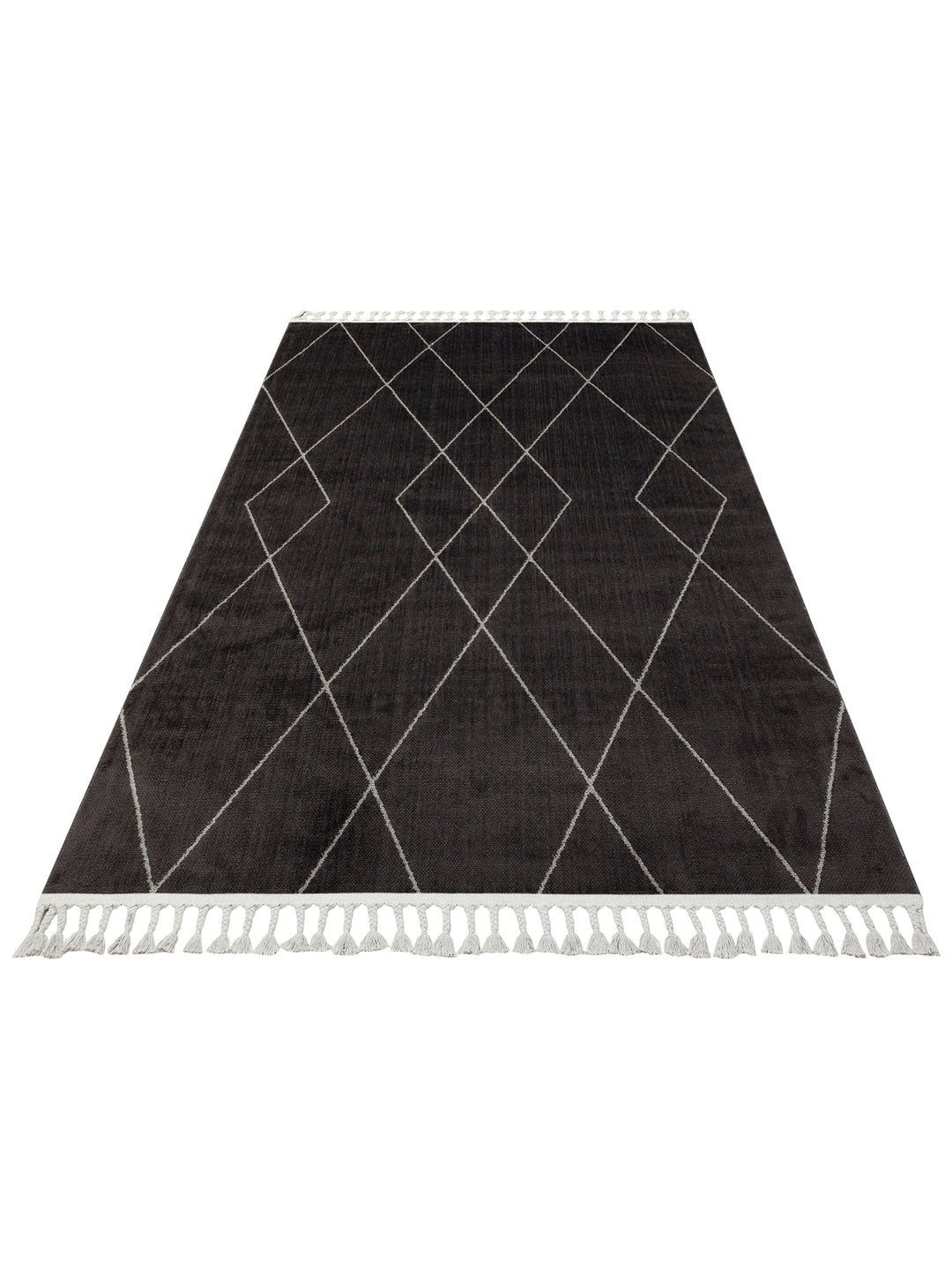 Lounge Series Living Room Corridor Soft Modern Carpet with Ethnic Patterns 02 BLACK GREY