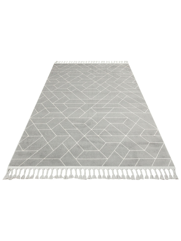 Lounge Series Living Room Corridor Soft Modern Carpet with Ethnic Patterns 03 GREY WHITE