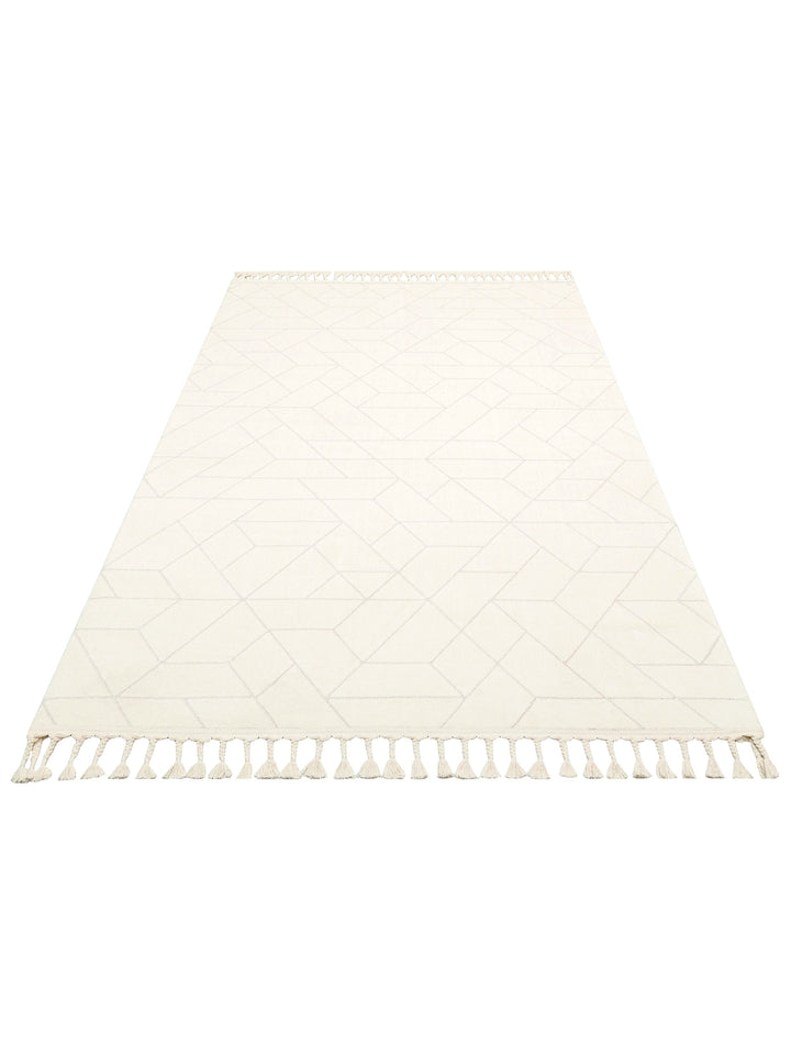 Lounge Series Ethnic Patterned Living Room Hallway Soft Modern Carpet 03 WHITE