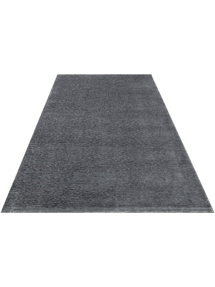 Royal 100% Natural Plain Patterned Handcrafted Tencel Uşak Carpet 01 GREY