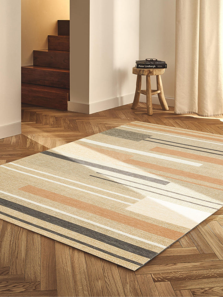 Arizona Wicker Look Modern Living Room Hallway Kitchen Non-Slip Rug 06 NATURAL TERRA