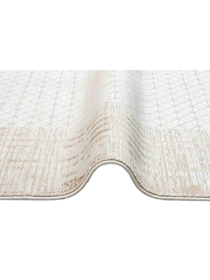 Mumbai Series Art Deco Patterned High Quality Tight Woven Shiny Living Room Carpet 01 CREAM GOLD