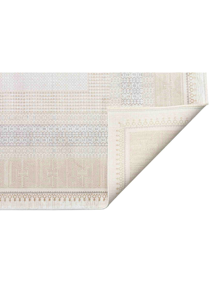 Mumbai Series Modern Patterned High Quality Tight Woven Shiny Living Room Carpet 07 CREAM GOLD