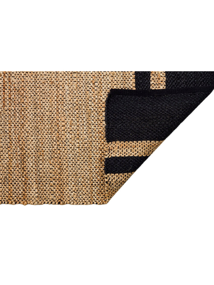 Crown Jute 100% Natural Hand Woven Living Room Corridor Entrance Kitchen Balcony Wicker Carpet 07 NATURAL BLAC