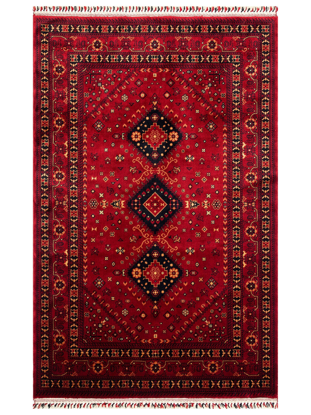 Kabul Afghan Yagcibedir Patterned Handcrafted Tensel Usak Carpet Produced on Special Looms 961 RED