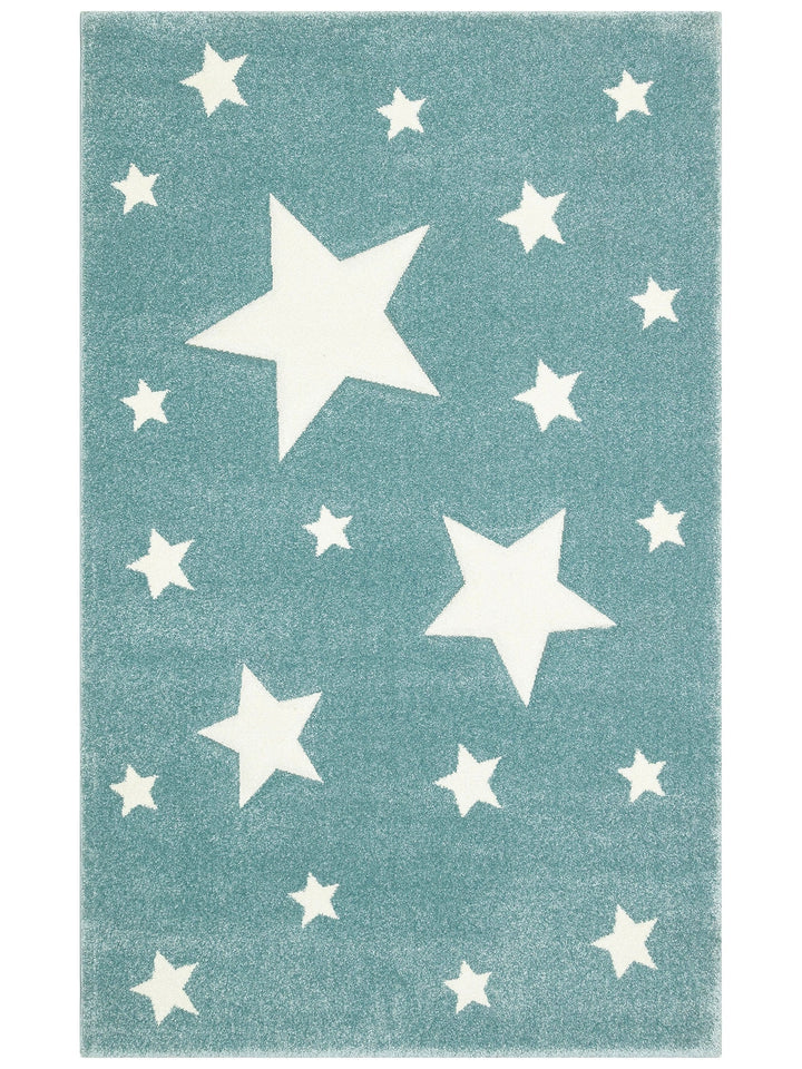 Carpetdocia Kids Fun Star Patterned Children's Carpet 12 BLUE