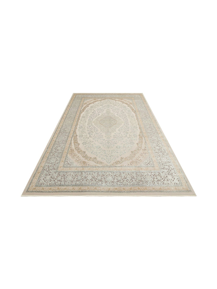 Mumbai Series Classic Patterned High Quality Tight Woven Bright Living Room Carpet 08 CREAM GREY